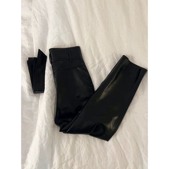 NWOT Aritzia High Waist Tie Vegan Leather Pants - Picture 4 of 5